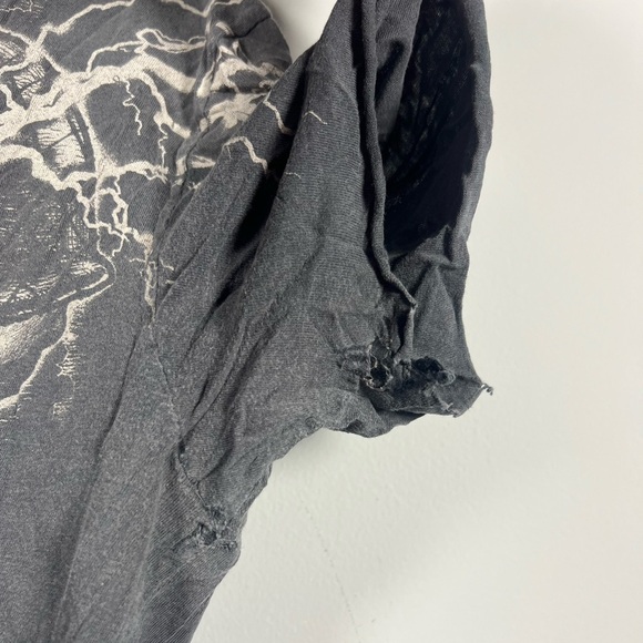 Affliction Randy The Natural Couture Skull Distressed Gray Graphic Shirt XL - Picture 4 of 7